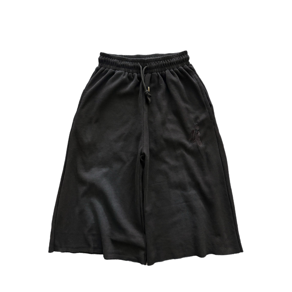 Noir Waffle Knit Shorts